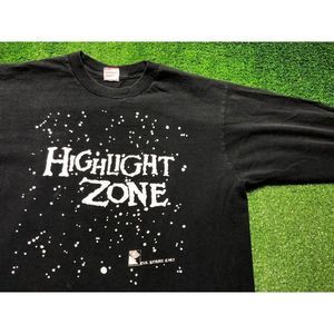 Vintage 90s Twilight Highlight Zone Men's Graphic Long Sleeve Tee Size XL Black